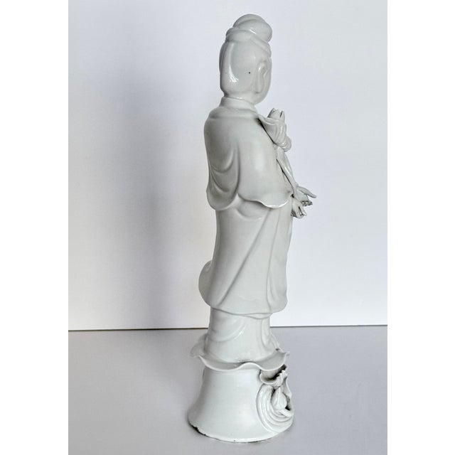 Asian Blanc De Chine Guanyin Figurine For Sale - Image 3 of 10