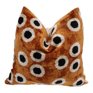 Contemporary Velvet Gold Throw Pillow With Down Insert For Sale