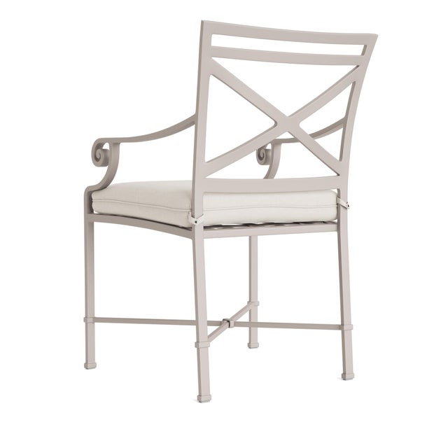 Not Yet Made - Made To Order Brown Jordan Venetian Arm Chair, Dove frame with Fusion Natural fabric For Sale - Image 5 of 11