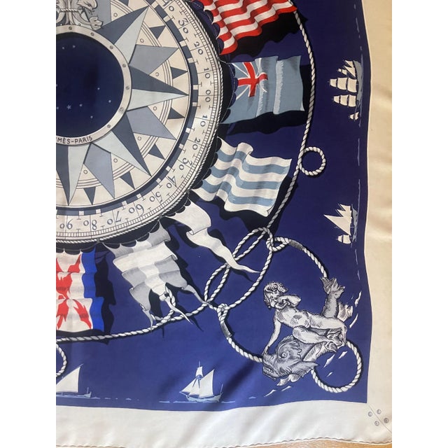 Textile Hermès Silk Scarf “Sextants” 1981 For Sale - Image 7 of 10