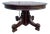 Antique American Empire Style Solid Walnut and Burled Wood Round Dining Table With 3 Leaves For Sale