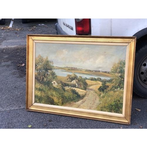 E Landberg, Landscape Composition, Oil Painting on Canvas, Framed For Sale - Image 3 of 11
