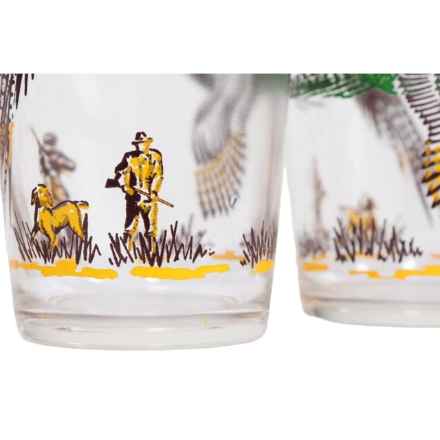 Antique Hazel-Atlas Pheasants Pitcher & Highball Glasses Set- 7 Pieces For Sale In Tampa - Image 6 of 9