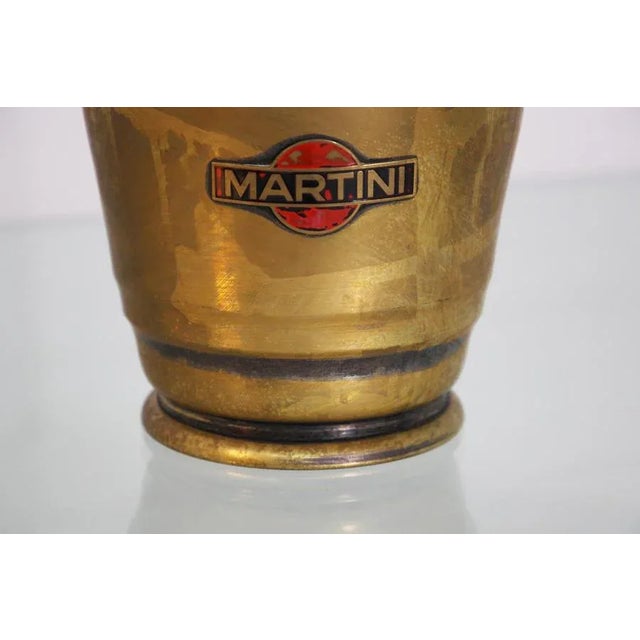 1950s Nickel-Plated Brass Martini Ice Bucket with Original Logo For Sale - Image 5 of 10