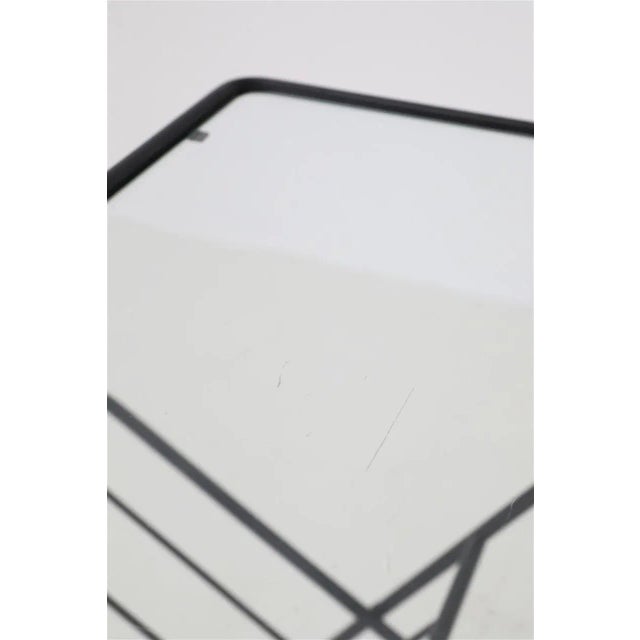 Mid-Century Side Table with Magazine Rack in Steel and Glass, 1960s For Sale - Image 10 of 12