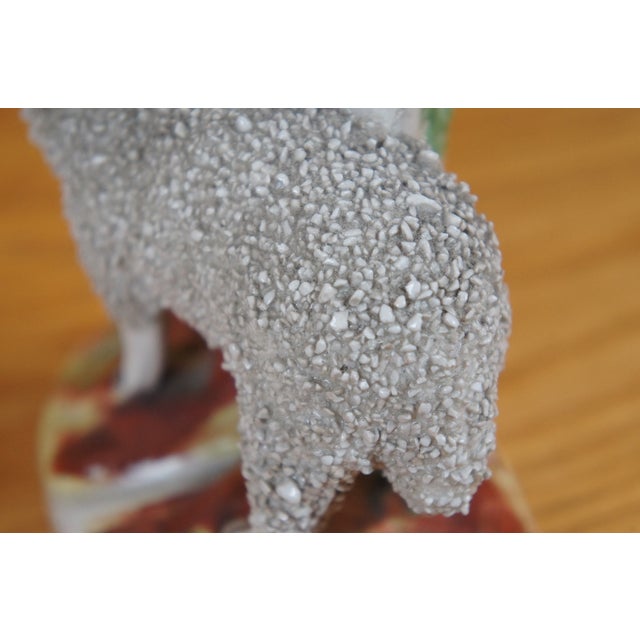 Antique Pair of Staffordshire Porcelain Confetti Sheep Ram Ewe Bud Spill Vases For Sale - Image 12 of 12