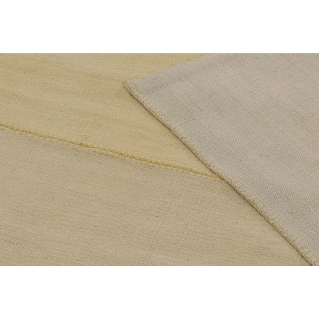 Beige Rug & Kilim’s Contemporary Textural Solid Kilim in Beige and Gold Tones For Sale - Image 8 of 11