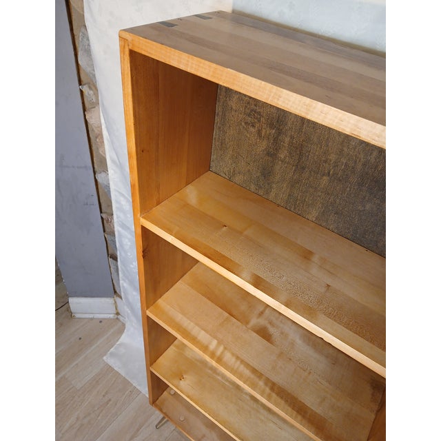 Custom Solid Birch Mid-Century Modern Bookcase With Hairpin Legs For Sale - Image 9 of 18