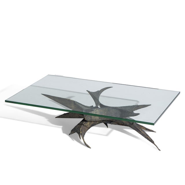 Mid 20th Century Silas Seandel Brutalist Mid Century Torch Cut Steel Coffee Table For Sale - Image 5 of 5