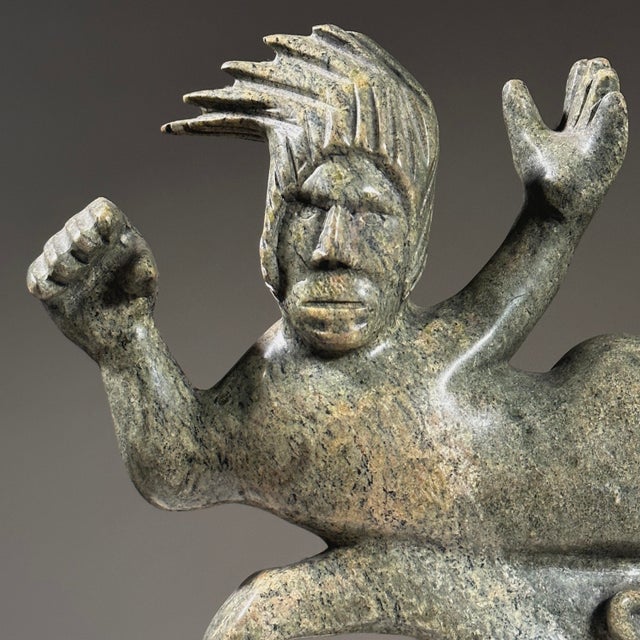 Vintage Hand Carved Inuit Folk Art Soapstone Sculpture of Sedna, Stamped For Sale In Philadelphia - Image 6 of 10