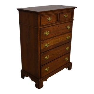 Lexington 2 Over 4 Drawer Oak Bedroom Chest For Sale