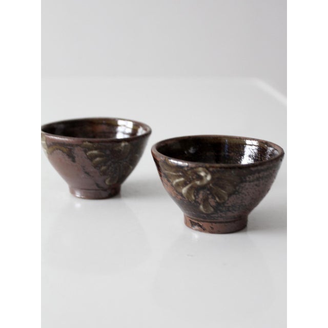 Ceramic Pair of Vintage Handmade Studio Pottery Bowl For Sale - Image 7 of 10