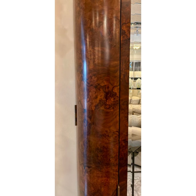 Jonathan Charles Modern Burl Mahogany Jacques Full Length Storage Mirror For Sale In Atlanta - Image 6 of 8