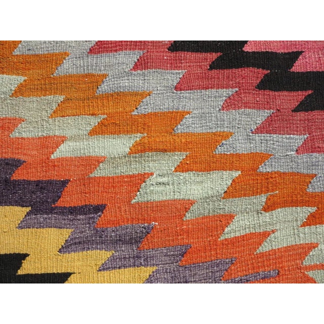 Wine Mid 20th Century Anatolian Turkish Classic Kilim Rug For Sale - Image 8 of 13