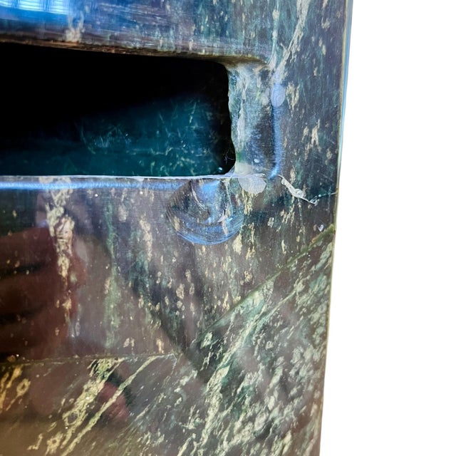 Modernist Green Faux Marble Fiberglass Coffee Table, 1980s For Sale - Image 11 of 12