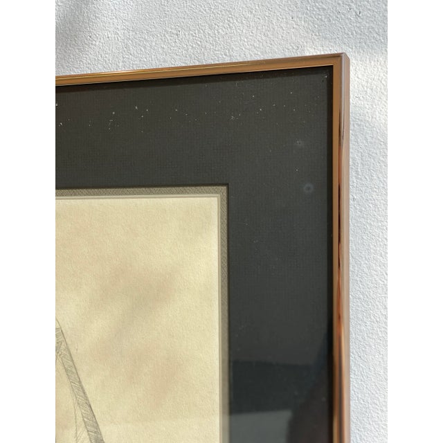 Vintage LargeScale Framed Nude Pencil Illustration, Signed Bordwell, Circa 1980s Chairish