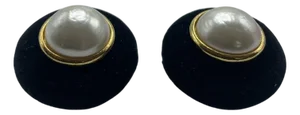 Chanel Vintage Velvet Clip-on Earrings