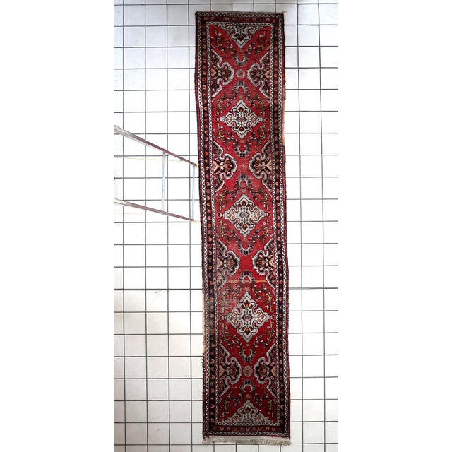 1920s, Handmade Antique Persian Malayer Runner Rug 2.5' X 12.5' For Sale - Image 13 of 14