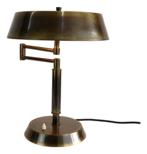 Mid-Century Brass Table Lamp with Pantograph Arm, Italy, 1940s