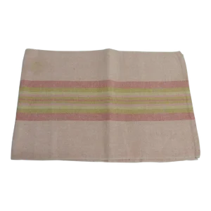 Vintage Pink & Green Woven Stripes Peruvian Textile Fragment
