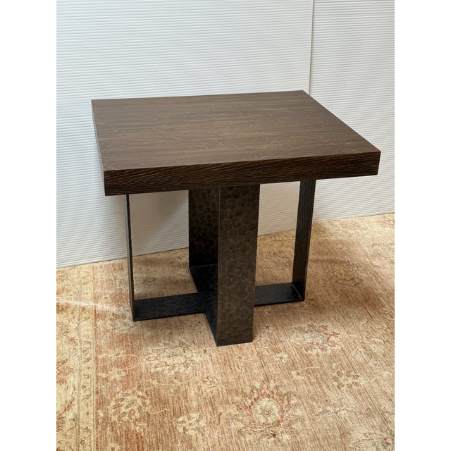 2020s Robert James Zuma Walnut + Steel Occasional Table For Sale - Image 5 of 12