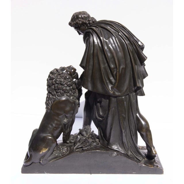 Mid 19th Century French Neoclassical Bronze of Androcles and the Lion For Sale In Rochester - Image 6 of 9