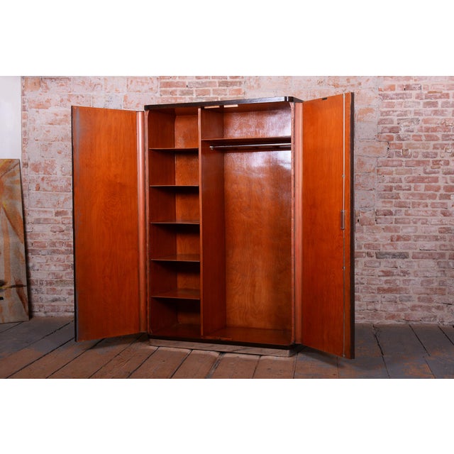 Bauhaus Wardrobe in Chrome, Steel, and Oak from Vichr a Spol, Czech, 1930s For Sale - Image 10 of 17