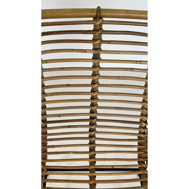 Black Vintage Wicker Rattan Chair, 1960s For Sale - Image 8 of 10