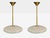 Carl Fagerlund Pair of Carl Fagerlund, Brass, Glass, Pendant Lights, Sweden, 1940s For Sale - Image 4 of 9