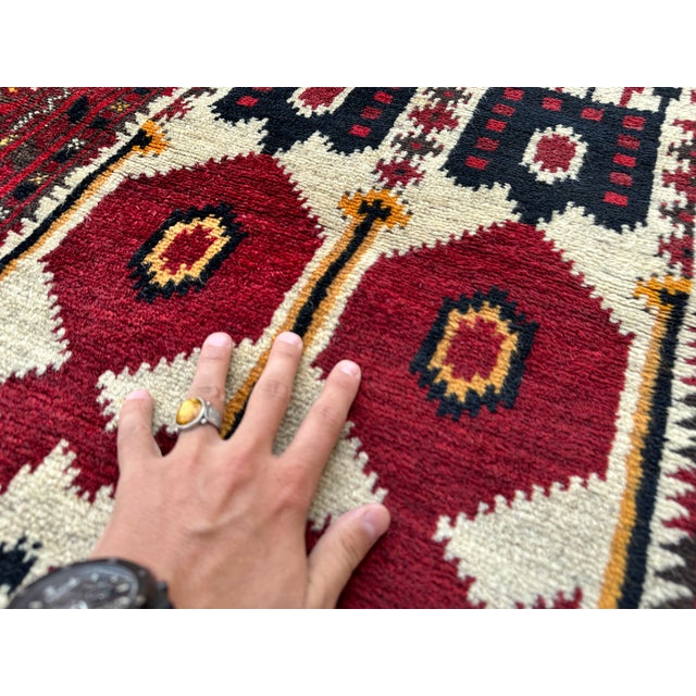 Ivory Ivory Turkmen Hand-Knotted Wool Rug - 3'10" X 3'0" For Sale - Image 8 of 11