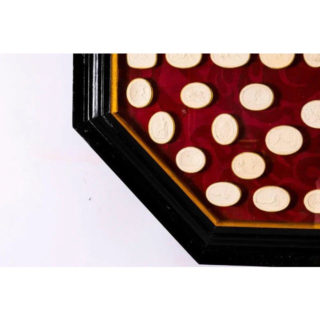 Antique 19th Century Ebonised Framed Collection Grand Tour Classical Intaglios For Sale - Image 12 of 15