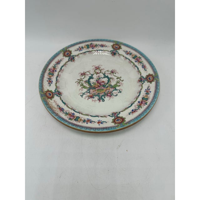 Victorian 1920s Victorian Colorful Staffordshire Decorative Plates - a Pair For Sale - Image 3 of 8