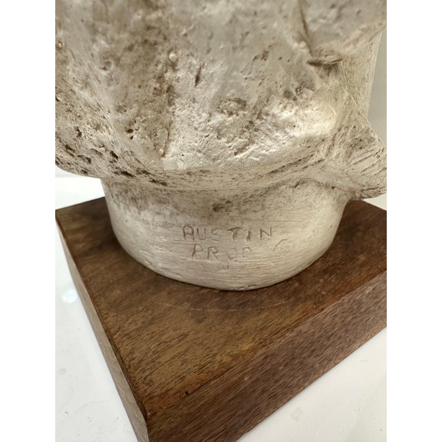 Alabaster Vintage Sculpture of an Ancient Bard For Sale - Image 8 of 11