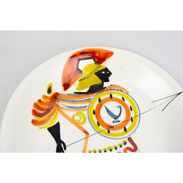 Mid-Century Modern Glazed Earthenware Plate by Roger Capron, 1950s For Sale - Image 3 of 13
