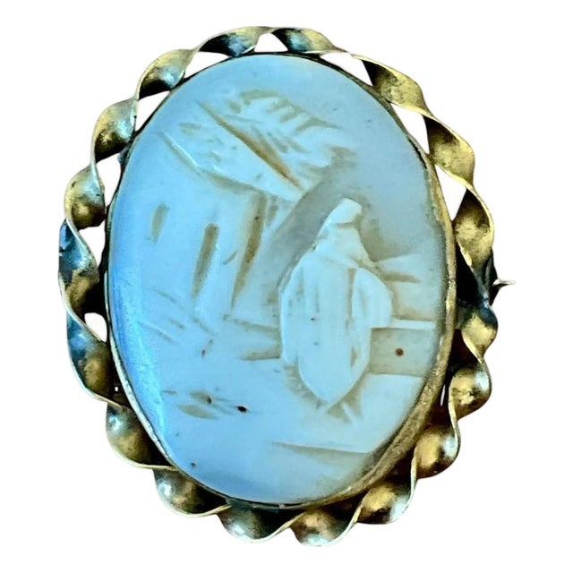 Vintage Victorian Scenic Cameo Brooch For Sale