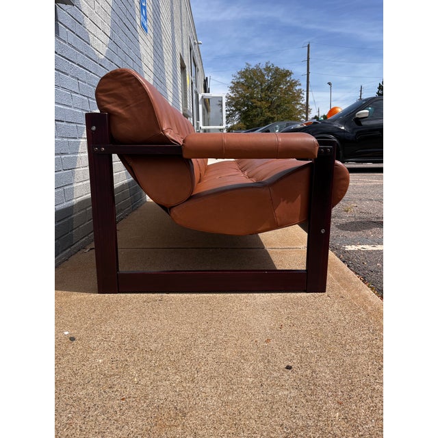 Percival Lafer Brazilian Rosewood & Leather Sofa, Circa 1960s For Sale - Image 10 of 17