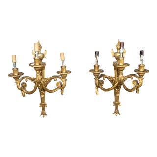 Superb Pair of Electrified Rams Head Neoclassical French Bronze Sconces For Sale