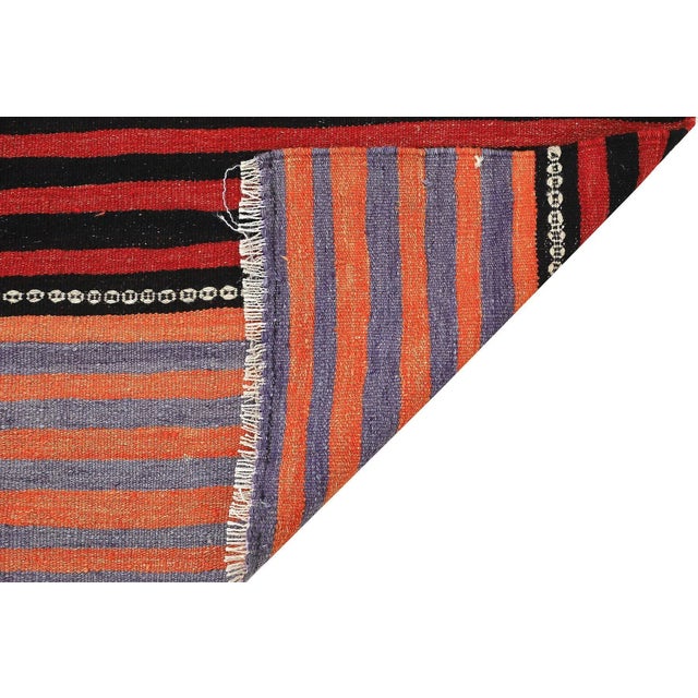 Mid 20th Century Mid 20th Century Small Vintage Striped Kilim Rug For Sale - Image 5 of 7