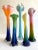 Vintage 1990's Post Modern Hand Blown Art Glass Multicolor Ombre Flowers Contemporary Vases - Set of 5 For Sale - Image 12 of 13
