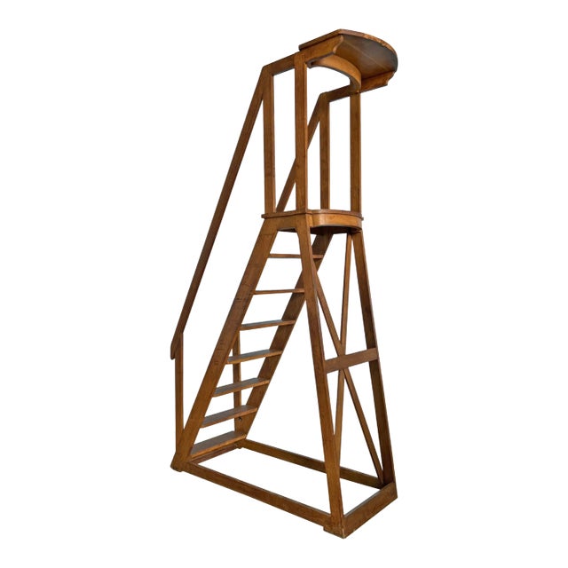 Early 20th Century French Oak Library Ladder For Sale