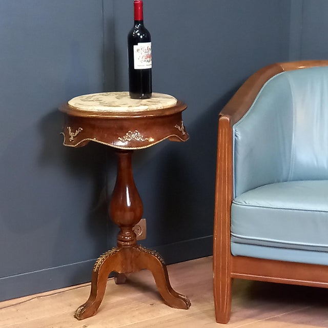 French Wine Table with Marble Top, 1890s For Sale - Image 6 of 13