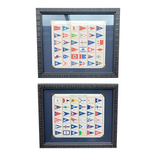 Charming Chromolithographs of Yacht Club Burgees - Set of Two For Sale