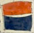 Contemporary Original Encaustic Collage Paintings by Gina Cochran - Trio in Orange and Blue For Sale - Image 3 of 7