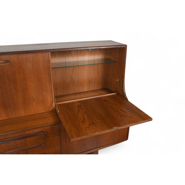 Brown Tall G Plan Fresco Credenza With Bar in Teak For Sale - Image 8 of 12