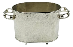 1980s Hammered Silver-Plated Ice Bucket by Emilia Castillo, Mexican Modernism