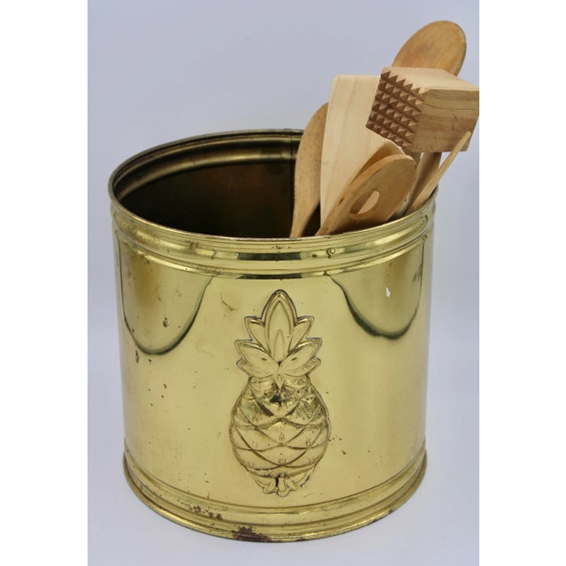 Mid Century English Brass Pineapple Planter For Sale - Image 9 of 12