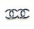 Chanel Silver CC Blue Princess Crystal Piercing Earrings *Marked 15 *Made in France -It is approximately 0.75" x 0.25"....