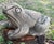 Nice vintage concrete frog garden ornament with aged patination.