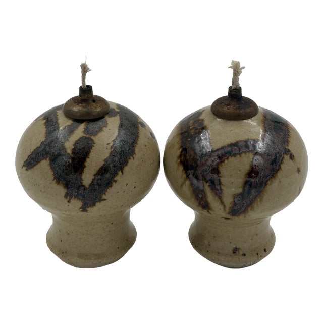 Vintage Danish Oil Lamps by Aage Würtz, 1960s, Set of 2 For Sale