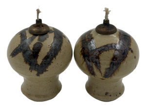 Vintage Danish Oil Lamps by Aage Würtz, 1960s, Set of 2